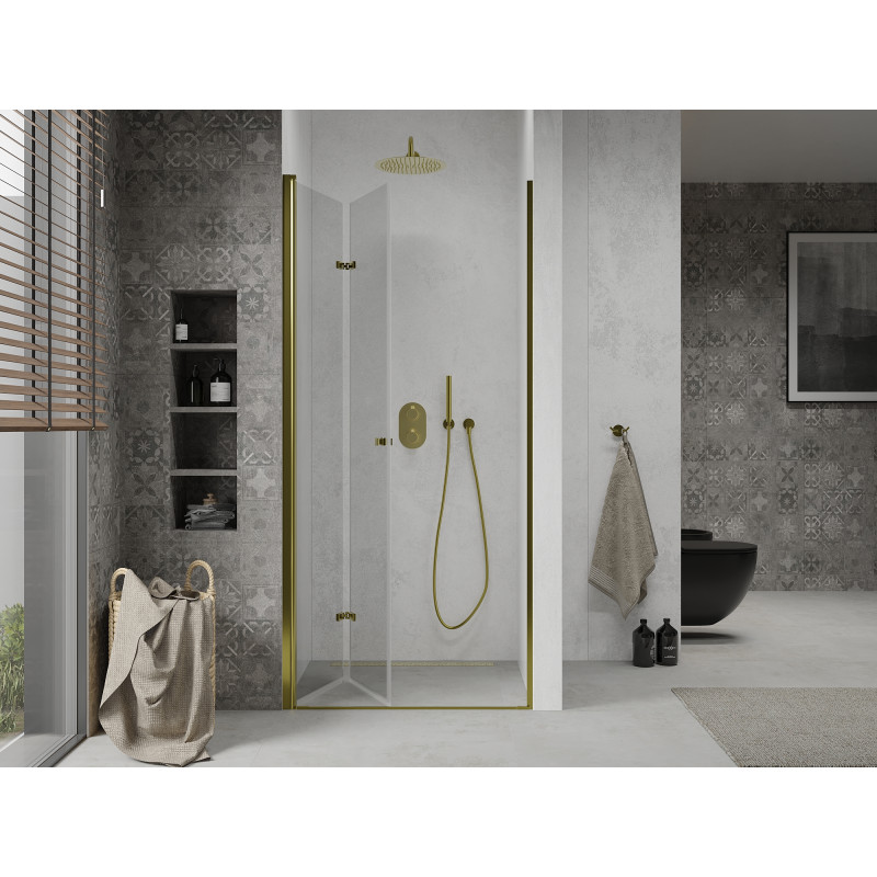Mexen Lima portes de douche pliantes 90 cm, transparentes, dorées - 856-090-000-50-00