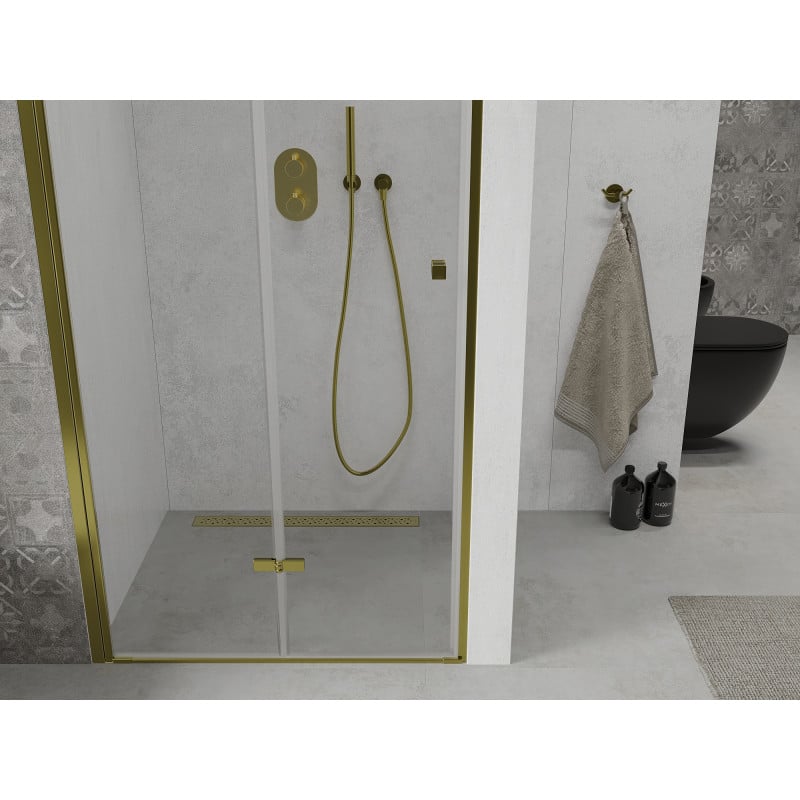 Mexen Lima portes de douche pliantes 100 cm, transparentes, dorées - 856-100-000-50-00