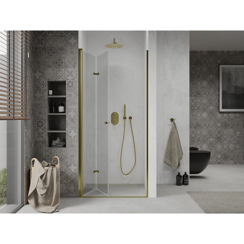 Mexen Lima portes de douche pliantes 100 cm, transparentes, dorées - 856-100-000-50-00
