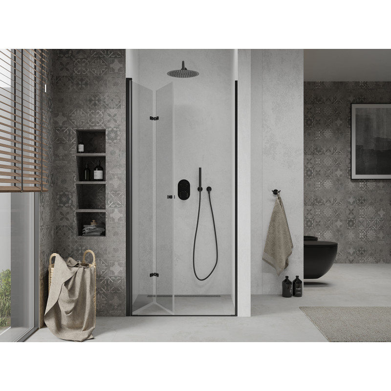 Mexen Lima portes de douche pliantes 70 cm, transparentes, noires - 856-070-000-70-00