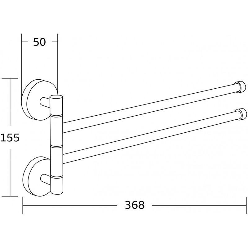 Mexen double porte-serviettes pivotant, chromé - 7039242-00