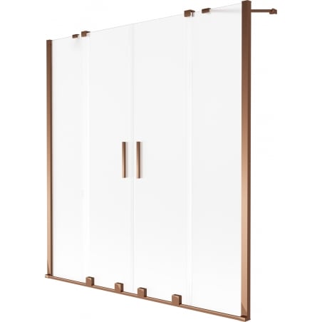 Mexen Velar Duo paravent de baignoire 2 volets coulissants 140 x 150 cm, givré, or rose - 896-140-000-32-60