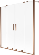 Mexen Velar Duo pare-douche à 2 panneaux coulissants 140 x 150 cm, givré, or rose - 896-140-000-32-60