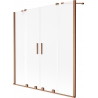 Mexen Velar Duo pare-douche pour baignoire à 2 volets coulissants 140 x 150 cm, givre, cuivre brossé - 896-140-000-32-65