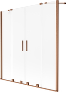 Paroi de baignoire Mexen Velar Duo 2 volets coulissants 140 x 150 cm, givrée, cuivre brossé - 896-140-000-32-65