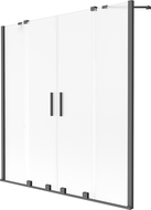 Paroi de baignoire coulissante 2 panneaux Mexen Velar Duo 140 x 150 cm, givre, gun metal - 896-140-000-32-95