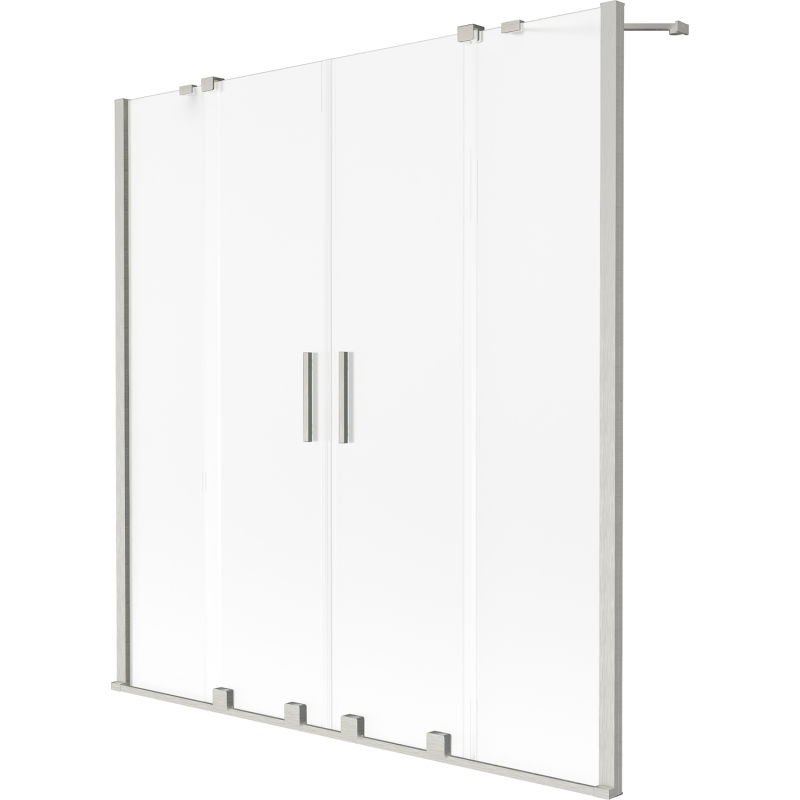 Mexen Velar Duo paroi de baignoire 2 volets coulissants 140 x 150 cm, givré, nickel brossé - 896-140-000-32-97