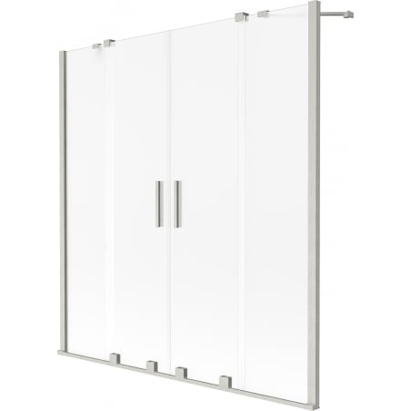 Mexen Velar Paravent de bain Duo à 2 volets coulissants 140 x 150 cm, givré, nickel brossé - 896-140-000-32-97