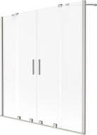Mexen Velar Paravent de bain Duo à 2 volets coulissants 140 x 150 cm, givré, nickel brossé - 896-140-000-32-97