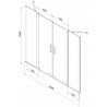 Mexen Velar Paravent de bain Duo à 2 volets coulissants 140 x 150 cm, givré, nickel brossé - 896-140-000-32-97