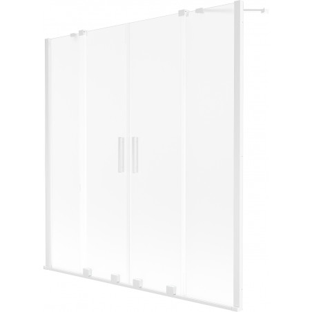 Mexen Velar Duo pare-douche pour baignoire à 2 ailes coulissantes 160 x 150 cm, givre, blanc - 896-160-000-32-20