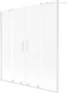 Mexen Velar Duo pare-douche pour baignoire à 2 ailes coulissantes 160 x 150 cm, givre, blanc - 896-160-000-32-20
