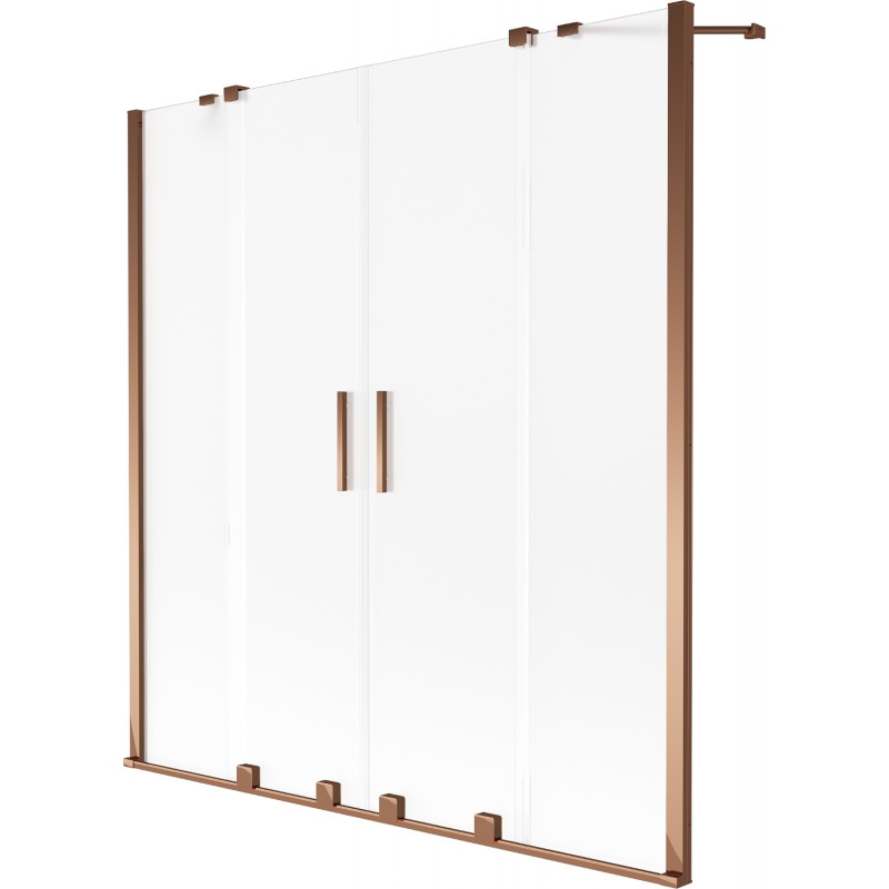 Mexen Velar Duo pare-baignoire coulissante à 2 volets 160 x 150 cm, givré, or rose - 896-160-000-32-60