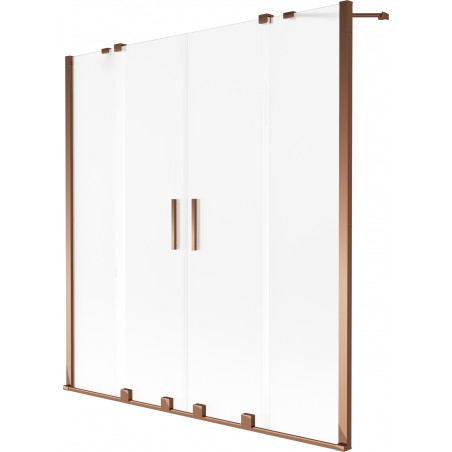 Mexen Velar Duo pare-baignoire coulissante à 2 volets 160 x 150 cm, givré, or rose - 896-160-000-32-60