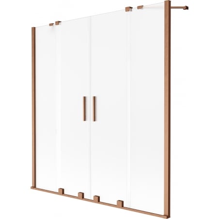 Mexen Velar Duo paroi de baignoire 2 volets coulissants 160 x 150 cm, givré, cuivre brossé - 896-160-000-32-65