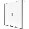 Mexen Velar Duo pare-baignoire 2 battants coulissants 160 x 150 cm, givré, noir - 896-160-000-32-70