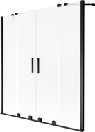 Mexen Velar Duo paroi pare-baignoire double paroi coulissante 160 x 150 cm, dépoli, noir - 896-160-000-32-70