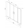 Mexen Velar Duo paroi de baignoire 2 volets coulissants 160 x 150 cm, dépoli, gun metal - 896-160-000-32-95