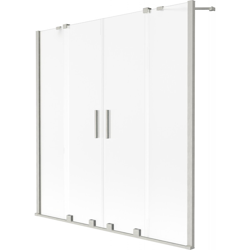 Mexen Velar Duo paravent de bain 2 panneaux coulissants 160 x 150 cm, givré, nickel brossé - 896-160-000-32-97