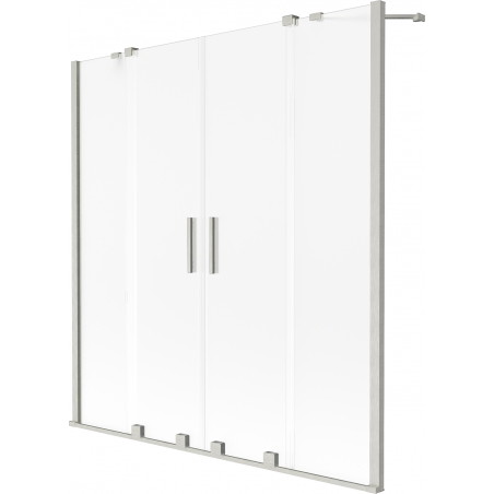 Mexen Velar Duo paravent de bain 2 panneaux coulissants 160 x 150 cm, givré, nickel brossé - 896-160-000-32-97
