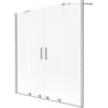 Mexen Velar Duo paravent de bain 2 panneaux coulissants 160 x 150 cm, givré, nickel brossé - 896-160-000-32-97