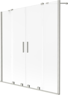Mexen Velar Duo paravent de bain 2 panneaux coulissants 160 x 150 cm, givré, nickel brossé - 896-160-000-32-97