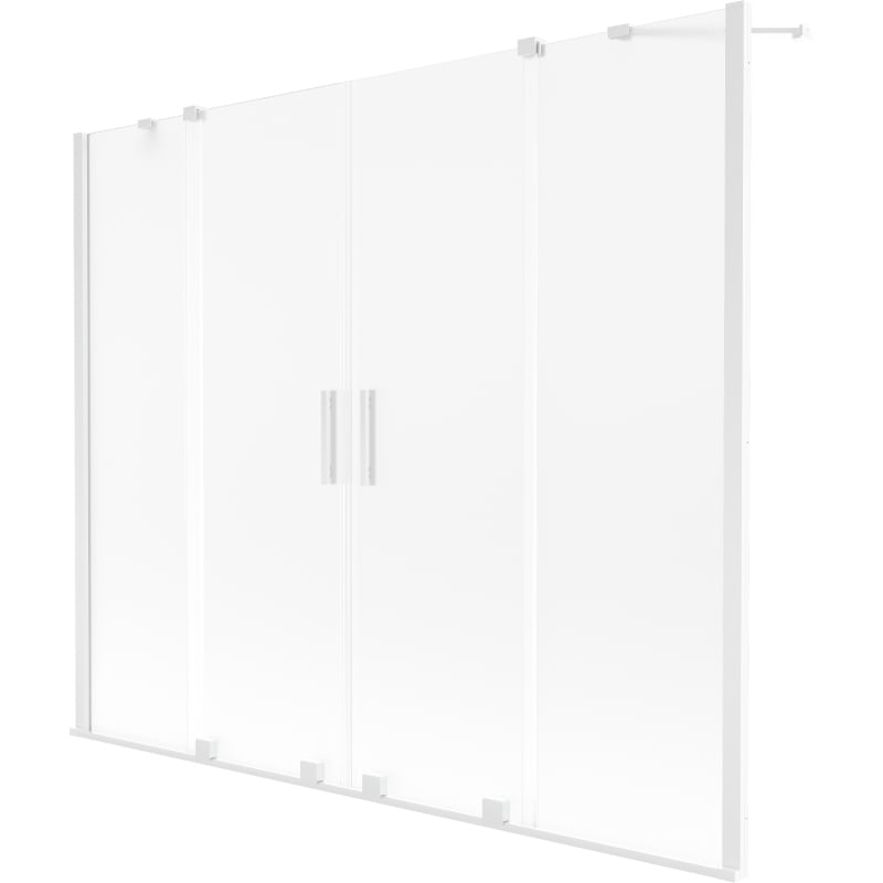 Mexen Velar Duo pare-douche de baignoire à 2 panneaux coulissants 170 x 150 cm, givré, blanc - 896-170-000-32-20