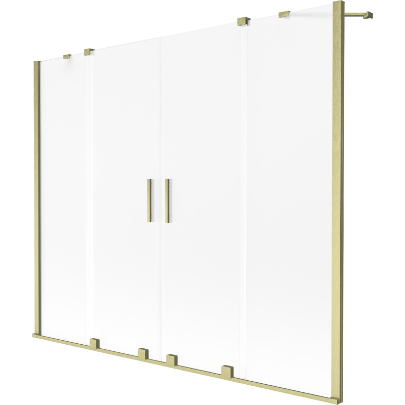 Mexen Velar Duo paroi de baignoire à 2 panneaux coulissants 170 x 150 cm, givré, doré brossé - 896-170-000-32-55