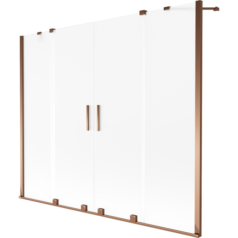 Mexen Velar Duo paroi de baignoire à 2 volets coulissante 170 x 150 cm, givré, or rose - 896-170-000-32-60