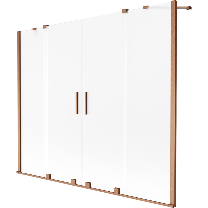 Mexen Velar Duo paravent de bain 2 volets coulissants 170 x 150 cm, givré, cuivre brossé - 896-170-000-32-65