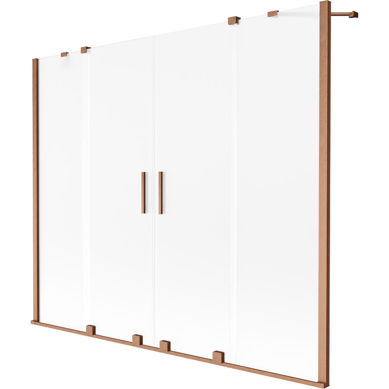Mexen Velar Duo pare-douche baignoire 2 volets coulissants 170 x 150 cm, givré, cuivre brossé - 896-170-000-32-65