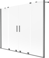 Mexen Velar Duo paroi de baignoire à 2 battants coulissants 170 x 150 cm, dépoli, gun grey brossé - 896-170-000-32-66