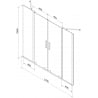 Mexen Velar Duo paroi de baignoire à 2 volets coulissants 170 x 150 cm, givre, nickel brossé - 896-170-000-32-97