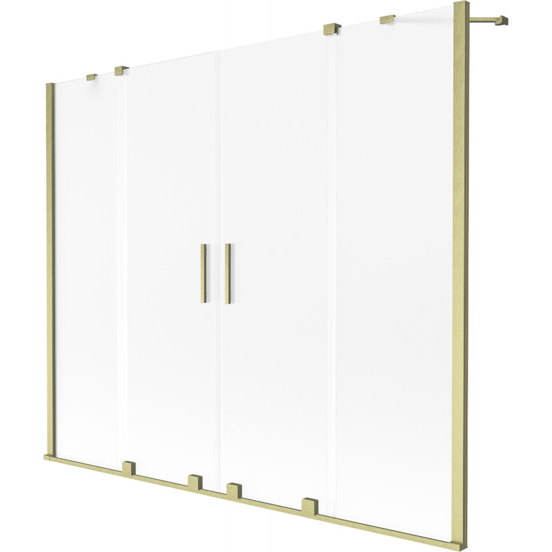 Mexen Velar Duo paroi de baignoire à 2 volets coulissante 190 x 150 cm, givre, or brossé - 896-190-000-32-55