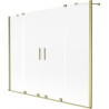 Mexen Velar Duo paroi de baignoire à 2 volets coulissante 190 x 150 cm, givre, or brossé - 896-190-000-32-55