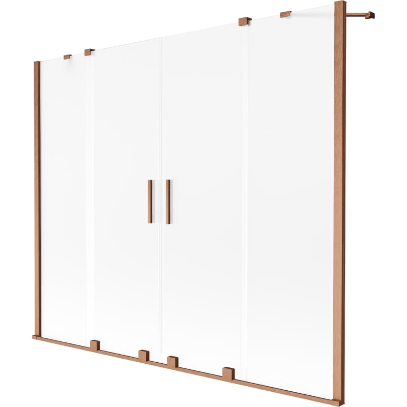 Mexen Velar Duo paroi de baignoire 2 volets coulissants 190 x 150 cm, givre, cuivre brossé - 896-190-000-32-65