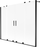Mexen Velar Duo pare-douche de baignoire coulissant à 2 vantaux 190 x 150 cm, givré, noir - 896-190-000-32-70