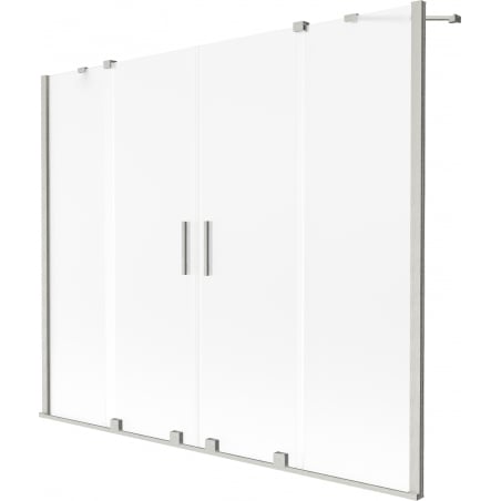 Mexen Velar Duo paravent de baignoire coulissant à 2 vantaux 190 x 150 cm, givre, nickel brossé - 896-190-000-32-97