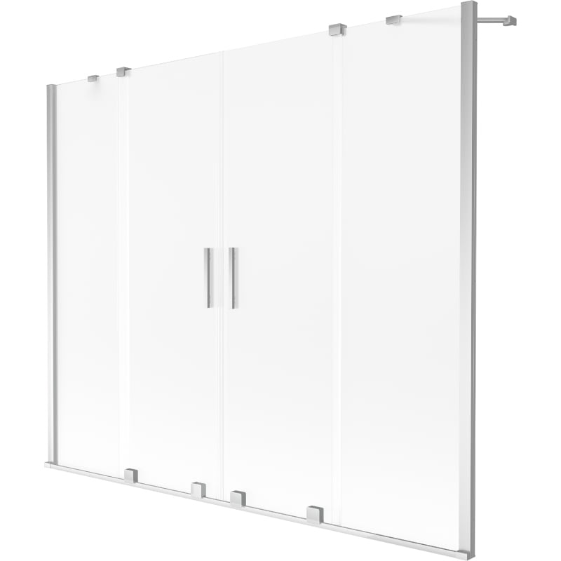 Mexen Velar Paroi de baignoire Duo 2 volets coulissants 200 x 150 cm, givré, chrome - 896-200-000-32-01