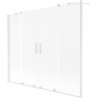 Mexen Velar Duo paroi de baignoire à 2 volets coulissants 200 x 150 cm, givré, blanc - 896-200-000-32-20