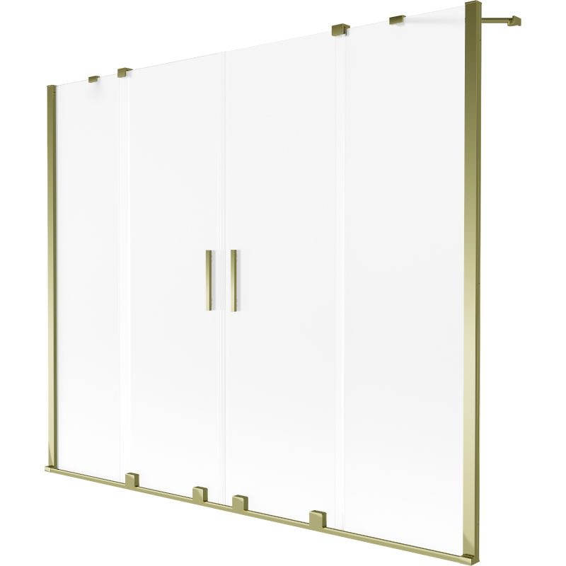 Mexen Velar Duo paravent de baignoire coulissant à 2 vantaux 200 x 150 cm, givré, doré - 896-200-000-32-50