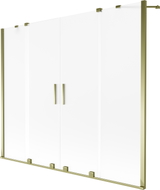 Mexen Velar Duo paroi de baignoire à 2 volets coulissants 200 x 150 cm, givrée, dorée - 896-200-000-32-50