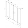 Mexen Velar Duo paroi de baignoire à 2 volets coulissants 200 x 150 cm, givrée, dorée - 896-200-000-32-50