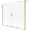 Mexen Velar Duo paroi de baignoire à 2 volets coulissants 200 x 150 cm, givré, or brossé - 896-200-000-32-55