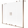 Mexen Velar Duo paroi de baignoire coulissante à 2 volets 200 x 150 cm, givrée, or rose - 896-200-000-32-60