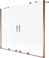 Mexen Velar Duo paroi de baignoire 2 volets coulissants 200 x 150 cm, givrée, or rose - 896-200-000-32-60