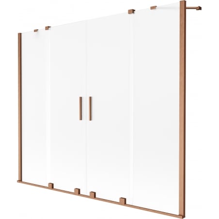 Mexen Velar Duo paroi de baignoire à 2 volets coulissants 200 x 150 cm, dépoli, cuivre brossé - 896-200-000-32-65