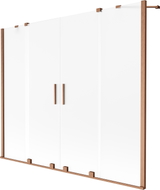Mexen Velar Duo paroi de baignoire à 2 volets coulissants 200 x 150 cm, dépoli, cuivre brossé - 896-200-000-32-65