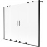 Mexen Velar Duo pare-douche de bain coulissant à 2 ailes 200 x 150 cm, givré, noir - 896-200-000-32-70