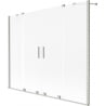 Mexen Velar Duo paravent de baignoire à 2 volets coulissants 200 x 150 cm, givre, nickel brossé - 896-200-000-32-97